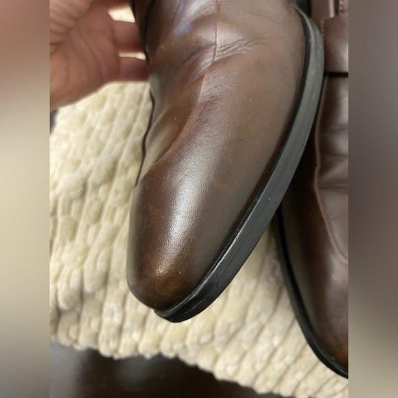 Hugo Boss Penny Loafers Men's 8 Dark Brown Leather Dress, runs large - Picture 3 of 16